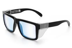 XL VISE Z87 Sunglasses Black Frame: Blue Light Blocking -Heat Wave Visual Black Blue Light Angle Clear