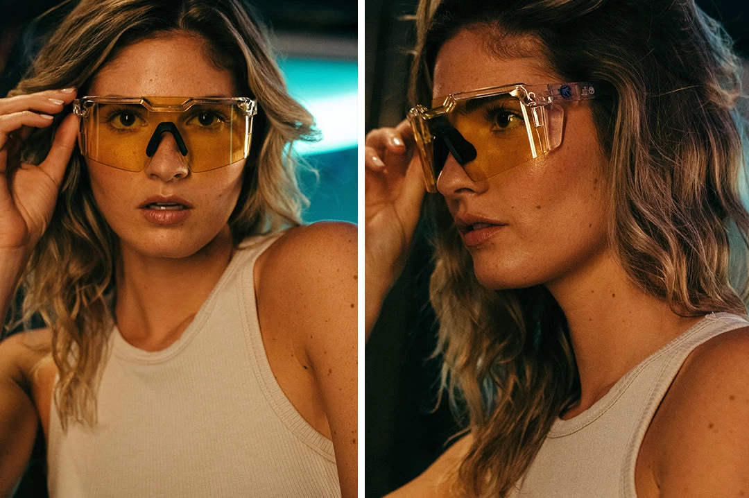 Future Tech Sunglasses: Vapor Clear Frame Hi-Vis Yellow Lens Z87+ 6 Future Tech Sunglasses: Vapor Clear Frame Hi-Vis Yellow Lens Z87+ - Image 4