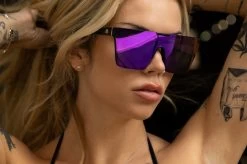 Clarity Sunglasses: BLACK 24 Clarity Sunglasses: BLACK -Heat Wave Visual clarity black purple
